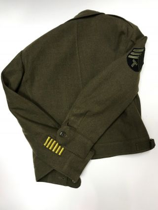 WW2 WWII U.  S.  Army ETO Patched Ike Jacket W/ Insignia 36S 8