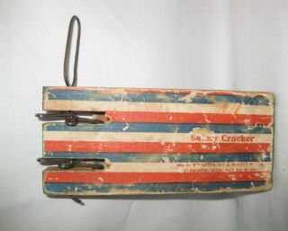 Antique Wooden Safety Cracker July 1918 Noise Maker Toy Willetts Toy Plymouth Mi