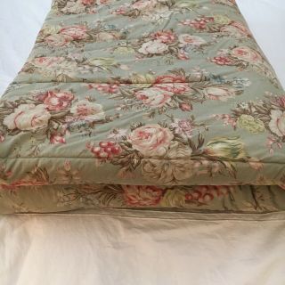 Ralph Lauren Charlotte Twin Comforter Green Vintage Floral Shabby Chic Rare 3