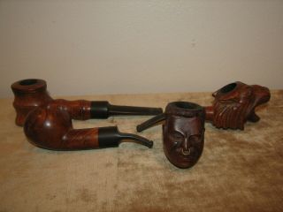4 Vintage Briar Wood Pipes 3 Marxman 1 Danco