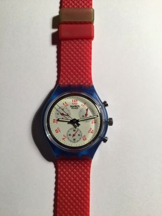 1992 Vintage Chrono Swatch Watch SCN103 JFK Great Cond 2