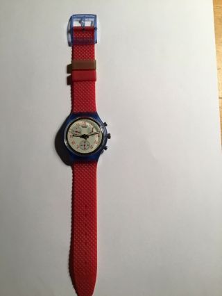 1992 Vintage Chrono Swatch Watch SCN103 JFK Great Cond 3