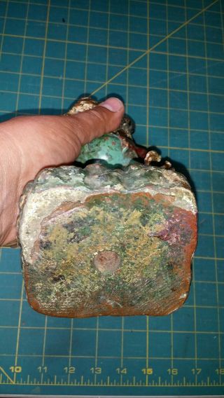 Vintage Antique Copper Clad Cement Garden Gnome painted 6