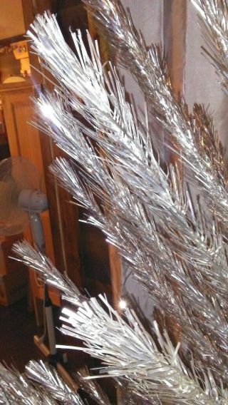 Vintage FAIRYLAND Aluminum Silver Christmas Tree 7 1/2 Foot w/ 121 Branches 3