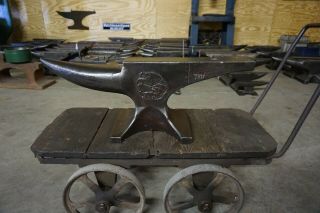 RARE EXCELL.  120 lb.  ENDERS FARRIER BLACKSMITH ANVIL Forge Iron 4