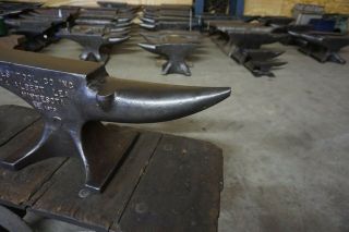RARE EXCELL.  120 lb.  ENDERS FARRIER BLACKSMITH ANVIL Forge Iron 5
