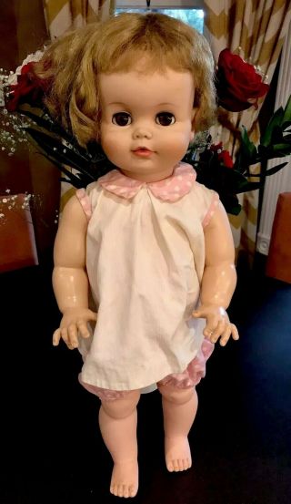 Vintage Timmie Toddler Madame Alexander Doll 1960 22 " Blonde Brown Eyes