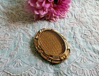 Antique Victorian Framed Woven Hair Work Mourning Brooch