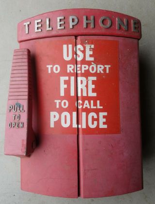 Vintage Fire / Police Telephone Call Box / Fire Alarm,  Old Phone System