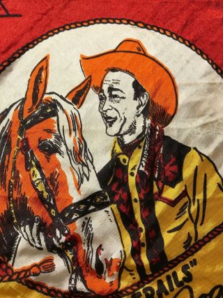 Rare ROY ROGERS 1950’s Red And Yellow Silk Scarf Happy Trails Trigger Western 4