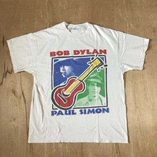 Vintage 90’s Bob Dylan And Paul Simon Never Ending Tour T - Shirt Xl White