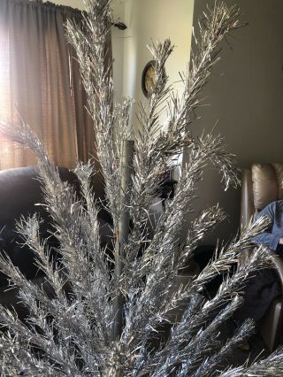 Vintage Silver Aluminum Tinsel 4 Foot Christmas Tree 4 ' 4