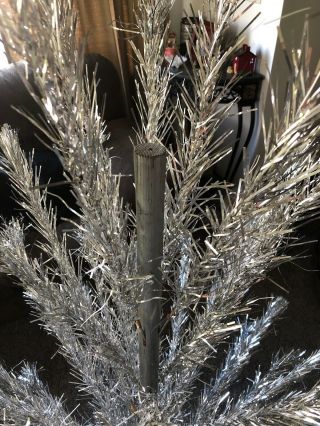 Vintage Silver Aluminum Tinsel 4 Foot Christmas Tree 4 ' 5