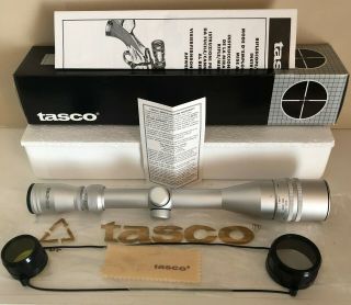 Vintage Tasco 4 - 16x - 40mm A.  O.  Long - Range Silver Rifle Scope Circa 1984