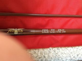 Beautiful/Tiny Fenwick FS55 2 1/8oz.  1 - 4lb.  Rated Trout Rod W/Sock - Tube 5