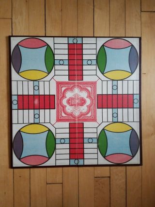 Antique Vintage 1918 Parcheesi Board Only Home Art Graphic Game Display Craft