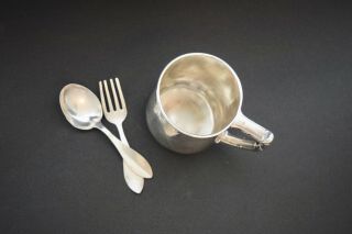 Antique Sterling Silver Baby Cup,  Spoon,  Fork Set,  Paye & Baker/ Watson & Newell