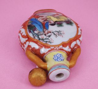 Chinese Vintage handwork painted woman and man snuff bottle - N19 - 4