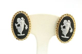 Gold Filled Wedgwood Cameo Earrings