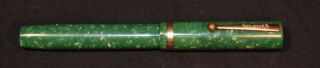 Vintage Sheaffer Fountain Pen Green Marble White Dot