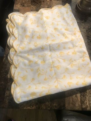 Vintage D Porthault 100 Flax Linen Carnation Tablecloth Hand Scalloped Border