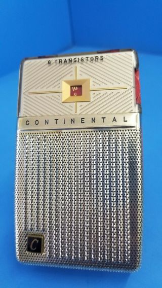 Vintage CONTINENTAL 6 Transistor (TR - 632) Pocket Radio,  Example 2