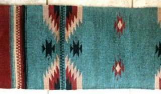 VINTAGE NAVAJO ARTISAN MADE WOVEN WOOL RUNNER RUG TASSELS 53 