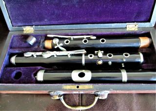 Antique 8 Key Flute Vintage Wooden European Old Wood Project W/case As - Is