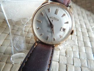 Vintage Men ' s 18k Solid Rose Gold Delbana Automatic 21 Jewels Watch 3