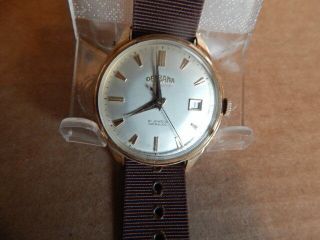 Vintage Men ' s 18k Solid Rose Gold Delbana Automatic 21 Jewels Watch 6