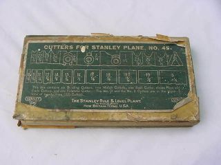 Vtg Box Of Cutters For Stanley Plane 45