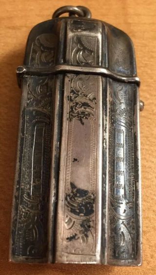 Victorian Antique Silver Vesta Case Dutch Antiques Silver Match Safe Rare