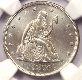 1876 Twenty Cent Coin 20c - Certified Ngc Au Details - Rare Low Mintage 1876 - P