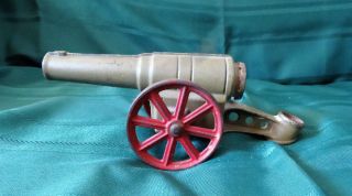 Antique Cast Iron Toy Howitzer Military Cannon With Cast Iron Wheels - Toy Model