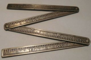 1918 - Sterling Silver - Engraved - Folding Rule/ruler