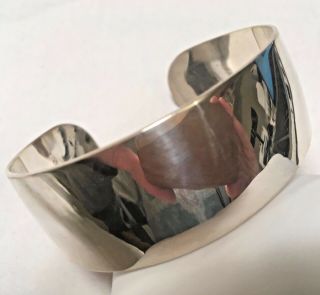 Kirk & Son Sterling Silver Cuff Bangle Bracelet Engraveable Heavy Large Euc