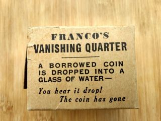 Magic Trick Franco ' s Vanishing Quarter.  Vintage 2