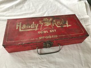 Vintage Handy Andy Tool Box Metal Skil Craft (b4)