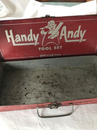 Vintage Handy Andy Tool Box Metal Skil Craft (B4) 2
