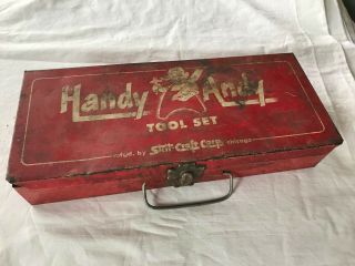 Vintage Handy Andy Tool Box Metal Skil Craft (B4) 4