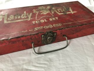 Vintage Handy Andy Tool Box Metal Skil Craft (B4) 5