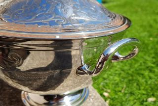 antique vintage silver plate EPNS soup tureen serving dish with ladle 4