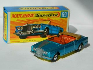 Matchbox Superfast No69 Vintage Rolls Royce Silver Shadow In G2 Box 1969 - 70