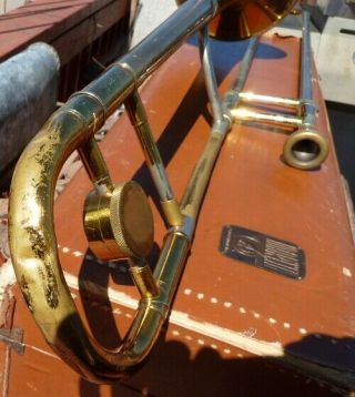 Vintage King Liberty 2B Trombone H.  N.  White Matching Serial No.  Mouthpiece Case 4