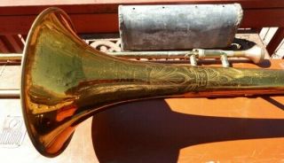 Vintage King Liberty 2B Trombone H.  N.  White Matching Serial No.  Mouthpiece Case 7