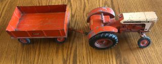 Vintage 1963 Ertl Case 930 Comfort King Farm Tractor With Barge Wagon Ultra Rare