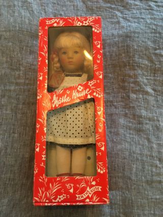 Kathe Kruse Doll Vintage With Tag And Box (box Plastic Has Detached)