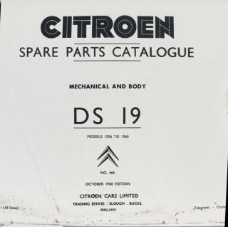 Three Vintage Citroen ID19 & DS19 Factory Parts and Repair Manuals,  OEM,  NoResv 3