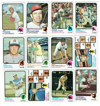 1973 Topps Near Complete Baseball Card Set Vintage 474 of 660 Cards Aaron,  Mays 3