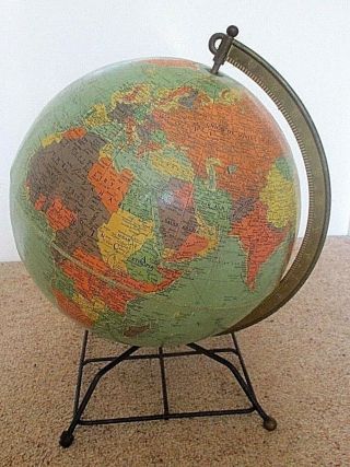 Large Vintage 1950s /1960s Replogle Standing Reference Globe 16 Inches High